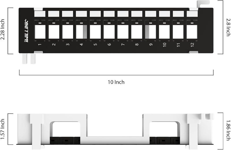 iwillink Blank 12-Port Keystone Patch Panel with 89D Wall Mount Bracket, Versatile Vertical/Horizontal Installation, Includes 6 Blank Keystone Inserts for Custom Configurations - Image 5